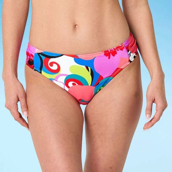 Mynah XX-Large Floral Hipster Bikini Swimsuit Bottom Groovy Retro Print Block - Picture 1 of 4